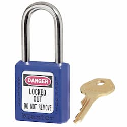 Blue Non-Conductive Xenoy No. 410 Safety Lockout Padlock