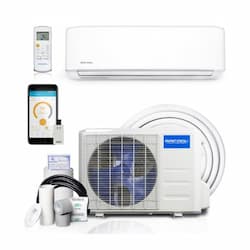 1.8-ft Mini Split Air Conditioner & Heat Pump, Up to 250 Sq Ft, 9000 BTU/H, 230V, White