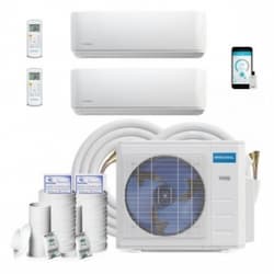 MrCool 36K BTU/H Ductless Mini Split System, 2-Zone (12K & 18K), (2) 25-ft Kit, 45A, 230V