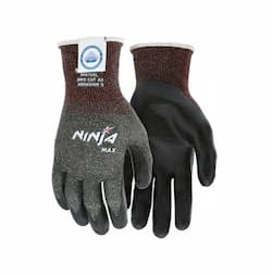 Ninja Max Bi-Polymer Coated Palm Gloves, Black, Large