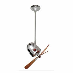 16-in 47W Bianca Direcional Ceiling Fan, AC, 3-Speed, 3-Wood Blades, Polished Chrome