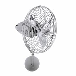 13-in 49W Bruna Parede Wall Fan, AC, 3-Speed, 3-Metal Blades, Damp, Brushed Nickel