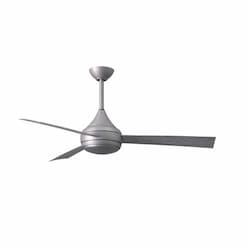 52-in 58W Donaire Ceiling Fan w/Remote, AC, 3-Speed, 3-Barn Wood Blade, Brushed Stainless