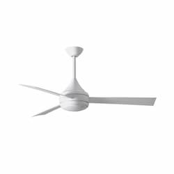 52-in 58W Donaire Ceiling Fan w/Remote, AC, 3-Speed, 3-White Gloss Blades, Gloss White