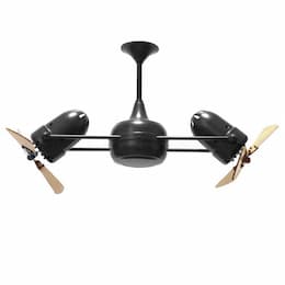 36-in 74W Duplo Dinamico Ceiling Fan, AC, 3-Speed, 6-Wood Blades, Black