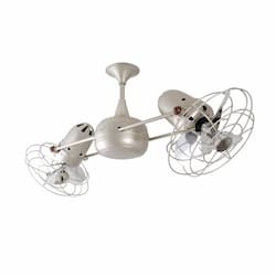 39-in 103W Duplo Dinamico Ceiling Fan, AC, 3-Speed, 6-Metal Blades, Damp, Brushed Nickel