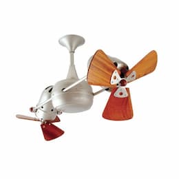 36-in 74W Duplo Dinamico Ceiling Fan, AC, 3-Speed, 6-Wood Blades, Damp, Brushed Nickel