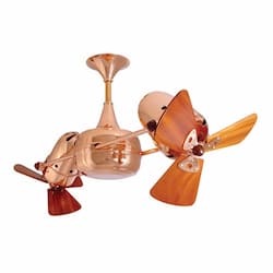 36-in 74W Duplo Dinamico Ceiling Fan, AC, 3-Speed, 6-Wood Blades, Brushed Copper