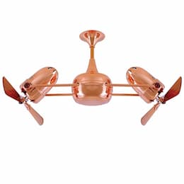 36-in 74W Duplo Dinamico Ceiling Fan, AC, 3-Speed, 6-Wood Blades, Polished Copper