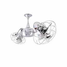 39-in 103W Duplo Dinamico Ceiling Fan, AC, 3-Speed, 6-Metal Blades, Polished Chrome