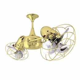 39-in 103W Duplo Dinamico Ceiling Fan, AC, 3-Speed, 6-Metal Blades, Polished Brass