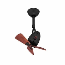 16-in 51W Diane Directional Fan, AC, 3-Speed, 3-Mahogany Blades, Black