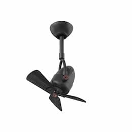 16-in 51W Diane Directional Fan, AC, 3-Speed, 3-Black Wood Blades, Black