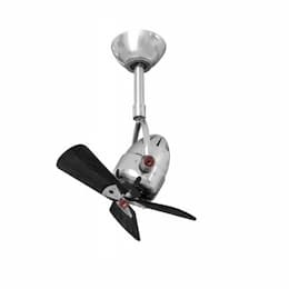 16-in 51W Diane Directional Fan, AC, 3-Speed, 3-Black Wood Blades, Chrome