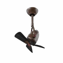 16-in 51W Diane Directional Fan, AC, 3-Speed, 3-Black Wood Blades, Bronze