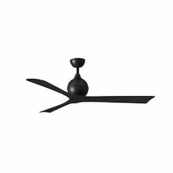 60-in 31W Irene Ceiling Fan, DC, 6-Speed, 3-Black Blades, Black