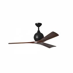 42-in 17W Irene Ceiling Fan, DC, 6-Speed, 3-Walnut Blades, Black