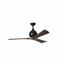 52-in 32W Irene Ceiling Fan, DC, 6-Speed, 3-Walnut Blades, Black