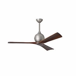 42-in 17W Irene-3 Ceiling Fan w/Remote, DC, 6-Speed, 3-Walnut Blades, Brushed Nickel