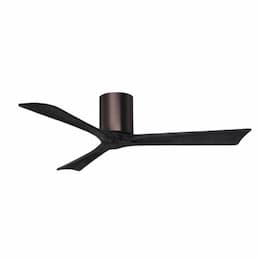 52-in 32W Irene Ceiling Fan, DC, 6-Speed, 3-Black Blades, Brushed Bronze