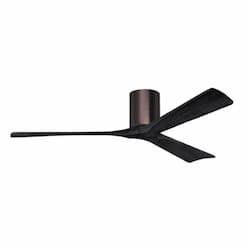 60-in 32W Irene Ceiling Fan, DC, 6-Speed, 3-Black Blades, Brushed Bronze