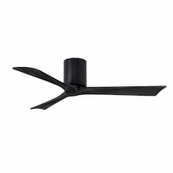 52-in 32W Irene Ceiling Fan, DC, 6-Speed, 3-Black Blades, Black