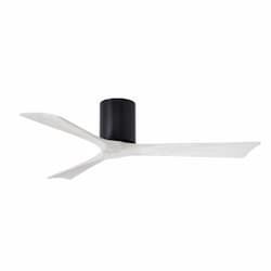 52-in 32W Irene Ceiling Fan, DC, 6-Speed, 3-White Blades, Black