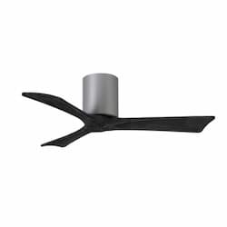 42-in 17W Irene Ceiling Fan, DC, 6-Speed, 3-Black Blades, Brushed Nickel