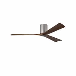 42-in 17W Irene-3H Ceiling Fan w/Remote, DC, 6-Speed, 3-Walnut Blades, Brushed Nickel