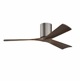 52-in 32W Irene-3H Flush Mount Ceiling Fan, Walnut Blades, Pewter