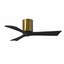 42-in 17W Irene Ceiling Fan, DC, 6-Speed, 3-Black Blades, Brass