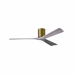 60-in 32W Irene-3H Ceiling Fan w/Remote, DC, 6-Speed, 3-Barn Wood Blades, Brushed Brass