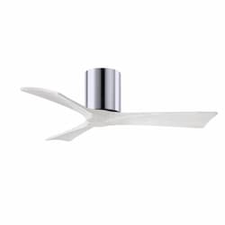 42-in 17W Irene Ceiling Fan, DC, 6-Speed, 3-White Blades, Chrome