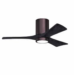 42-in 17W Irene-3H Ceiling Fan w/ Light Kit, Black Blades, Bronze