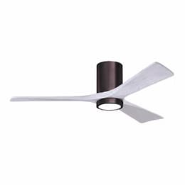 52-in 32W Irene-3H Ceiling Fan w/ Light Kit, White Blades, Bronze