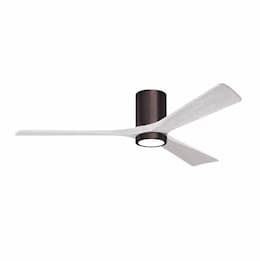 60-in 30W Irene-3H Ceiling Fan w/ Light Kit, White Blades, Bronze