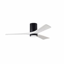 52-in 32W Irene LK Ceiling Fan w/ LED Light Kit, DC, 6-Speed, 3-White Blades, Black