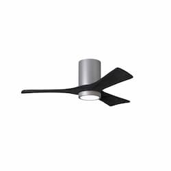 42-in 17W Irene LK Ceiling Fan w/ LED Light Kit, DC, 6-Speed, 3-Black Blades, Nickel
