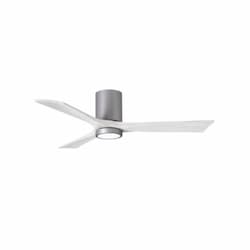 52-in 32W Irene LK Ceiling Fan w/ LED Light Kit, DC, 6-Speed, 3-White Blades, Nickel