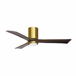 52-in 32W Irene LK Ceiling Fan w/ LED Light Kit, DC, 6-Speed, 3-Walnut Blades, Brass