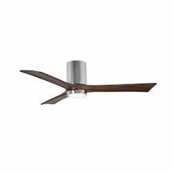 42-in 17W Irene-3HLK Ceiling Fan w/Light, DC, 6-Speed, 3-Walnut Blades, Polished Chrome