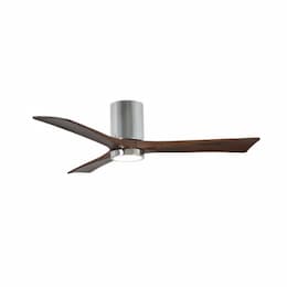 52-in 32W Irene-3HLK Ceiling Fan w/Light, DC, 6-Speed, 3-Walnut Blades, Polished Chrome