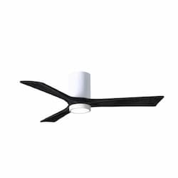 52-in 32W Irene LK Ceiling Fan w/ LED Light Kit, DC, 6-Speed, 3-Black Blades, White