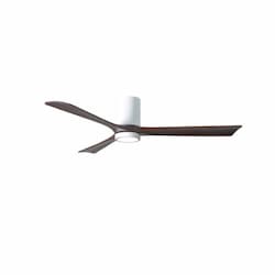 42-in 17W Irene-3HLK Ceiling Fan w/Light, DC, 6-Speed, 3-Walnut Blades, Gloss White