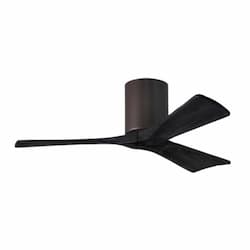 42-in 17W Irene Ceiling Fan, DC, 6-Speed, 3-Black Blades, Bronze