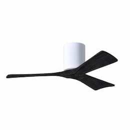 42-in 17W Irene Ceiling Fan, DC, 6-Speed, 3-Black Blades, White