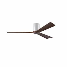 42-in 17W Irene-3H Ceiling Fan w/Remote, DC, 6-Speed, 3-Walnut Blades, Gloss White