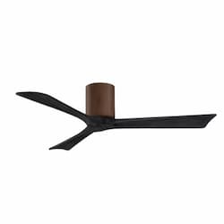 52-in 32W Irene Ceiling Fan, DC, 6-Speed, 3-Black Blades, Walnut