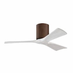 42-in 17W Irene Ceiling Fan, DC, 6-Speed, 3-White Blades, Walnut