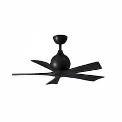 42-in 25W Irene Ceiling Fan, DC, 6-Speed, 5-Black Blades, Black